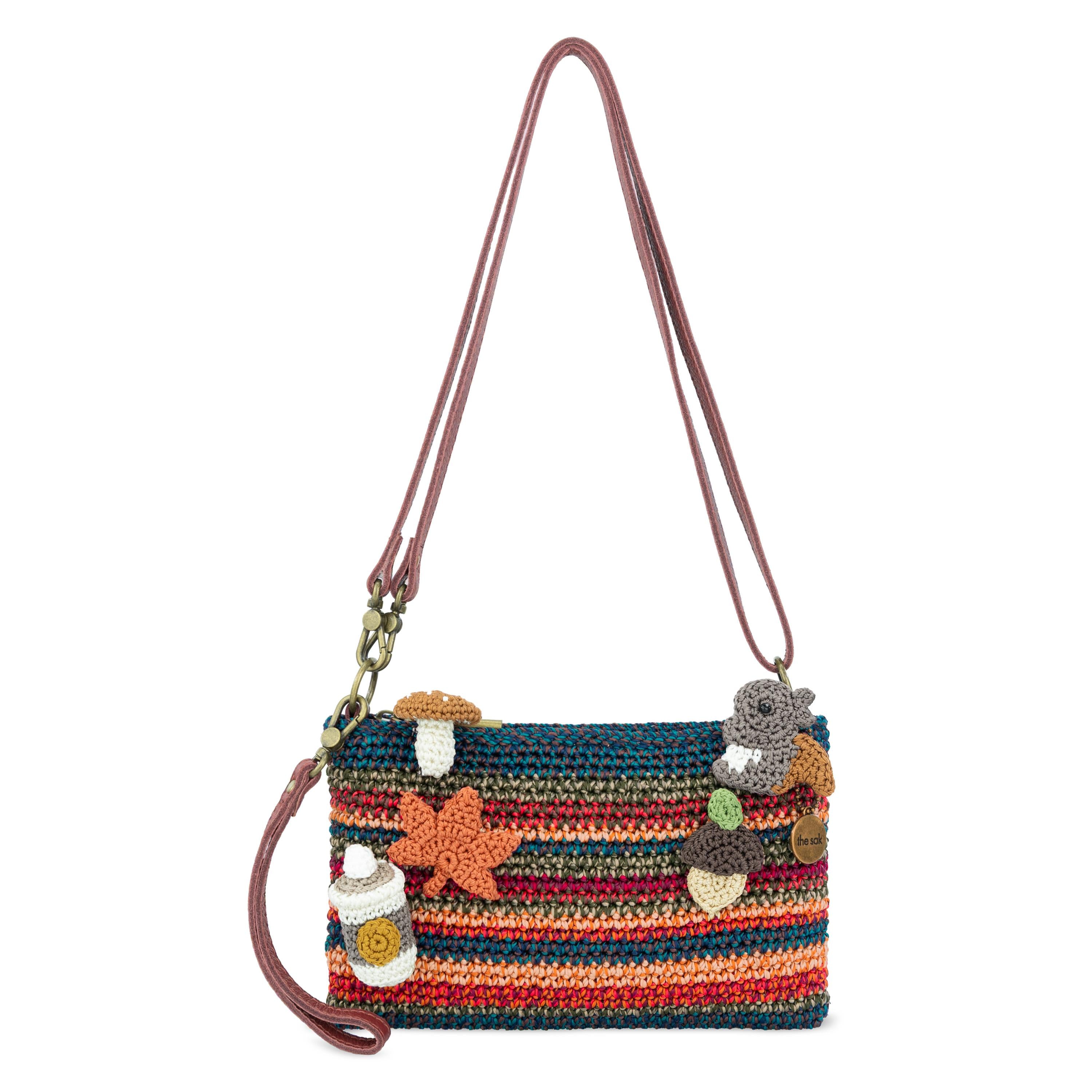 The Sak Vita Convertible Wristlet - Hand Crochet - Woodland Stripe