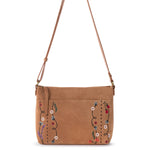 The Sak Melrose Crossbody - Leather - Tan Suede Whimsy Floral