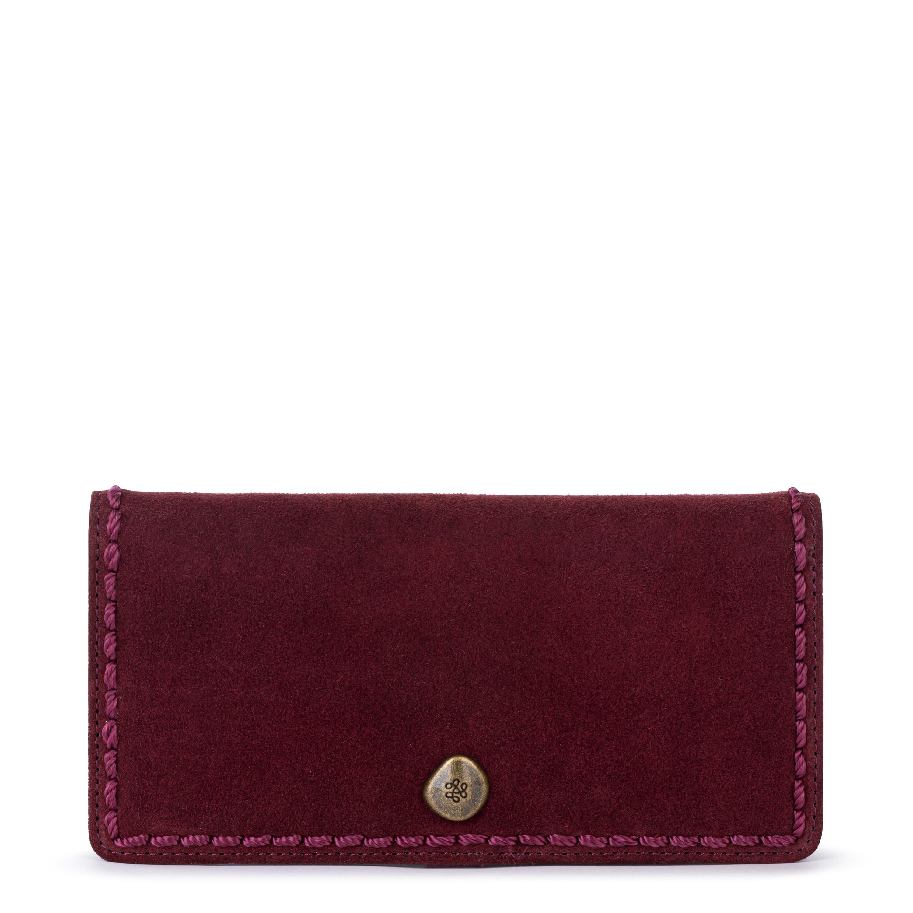 The Sak Mira Large Wallet - Leather - Black Cherry Suede