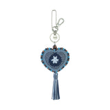 The Sak Yarnicharmz Dangle - Hand Crochet - Maritime Patch Heart