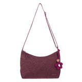 Sakroots Banyan Hobo - EcoTwill - Black Cherry Flower Blossom Quilted