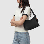 Sakroots Banyan Hobo - Vegan Leather - Black Floral Embossed