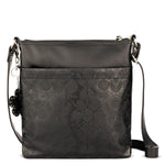 Sakroots Banyan Basic Crossbody - Vegan Leather - Black Floral Embossed