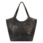 Sakroots Roma Large Tote - Vegan Leather - Black Floral Embossed