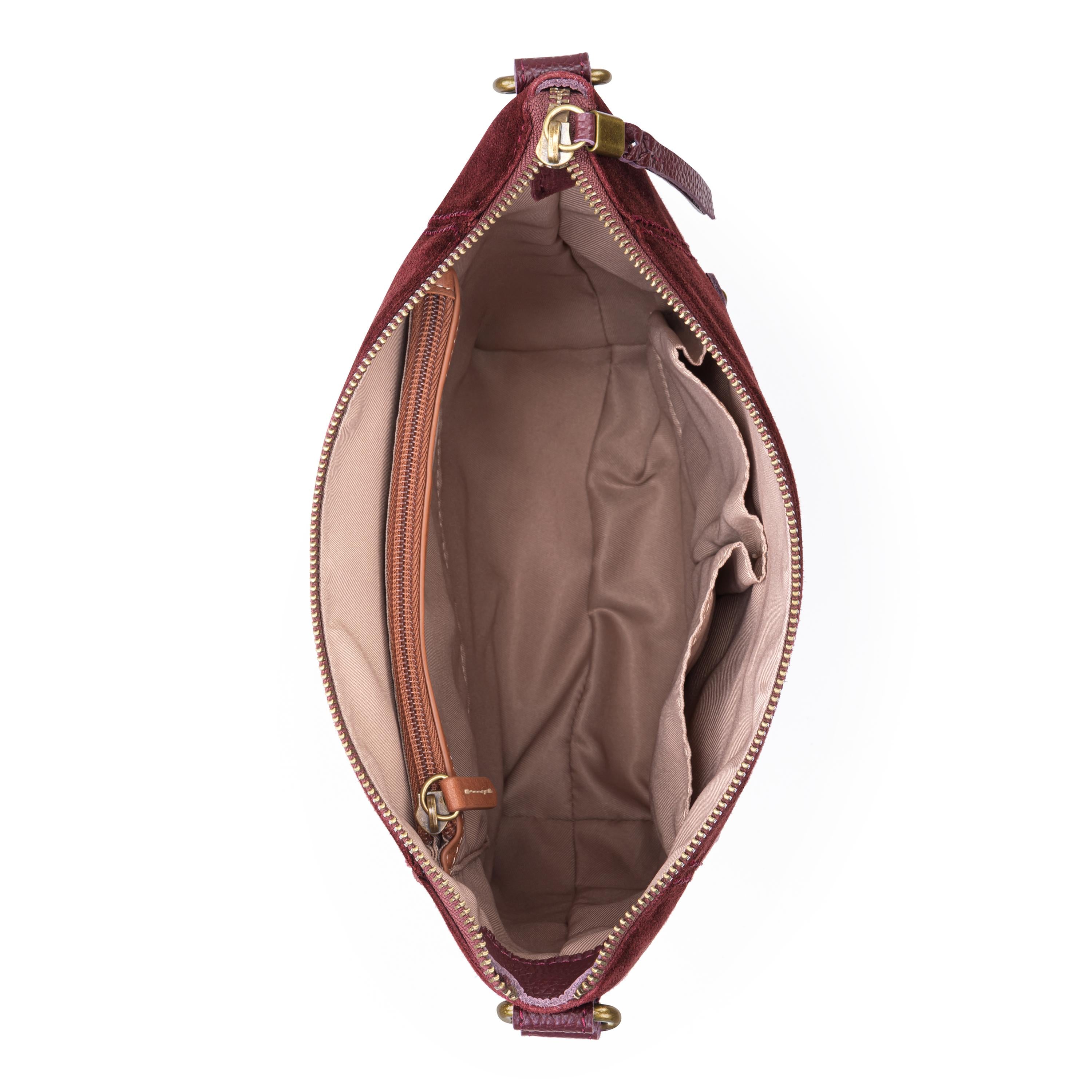 The Sak Ashland Crossbody - Leather - Black Cherry Suede