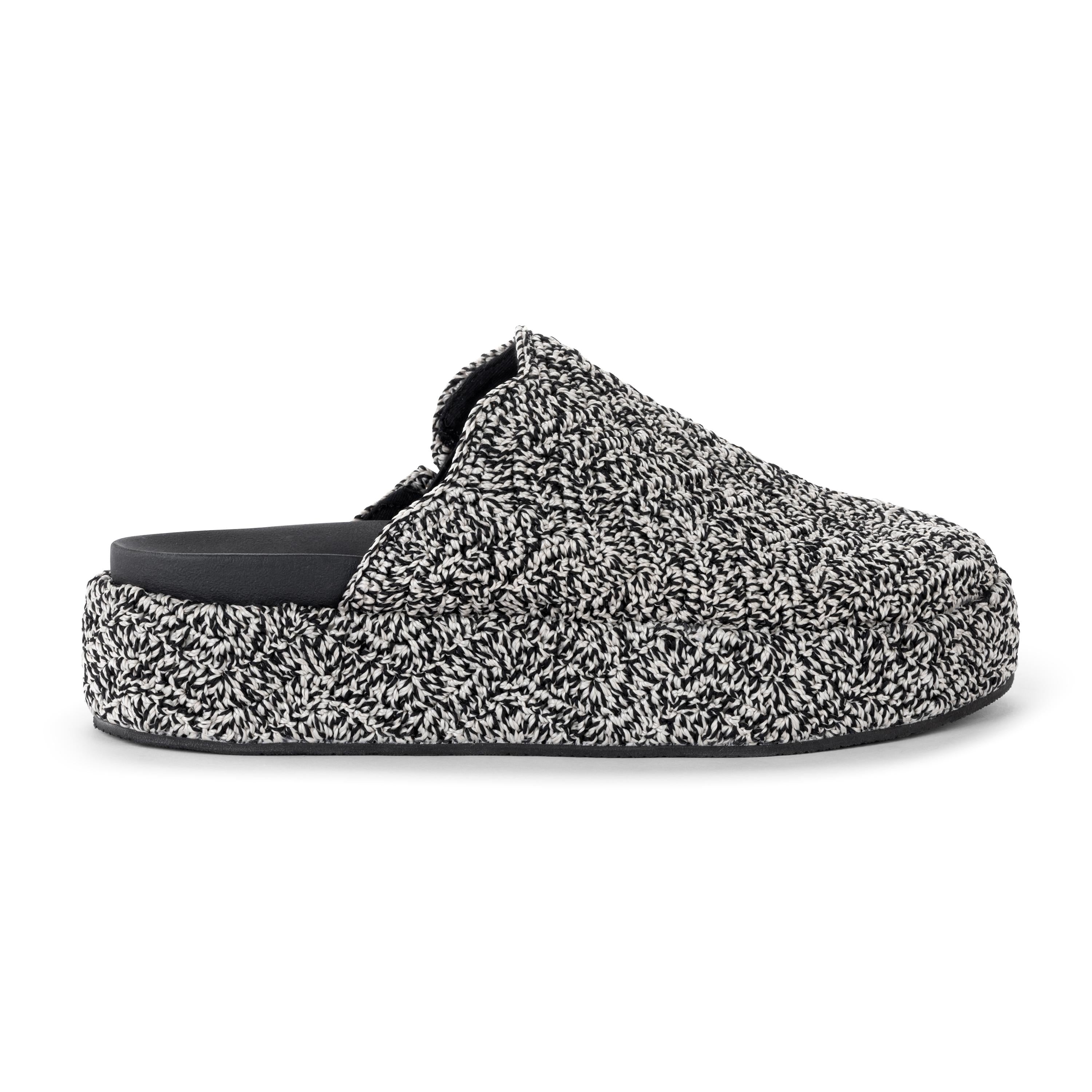 The Sak Bryn Platform Clog - Hand Crochet - Moonlight Static Ripple