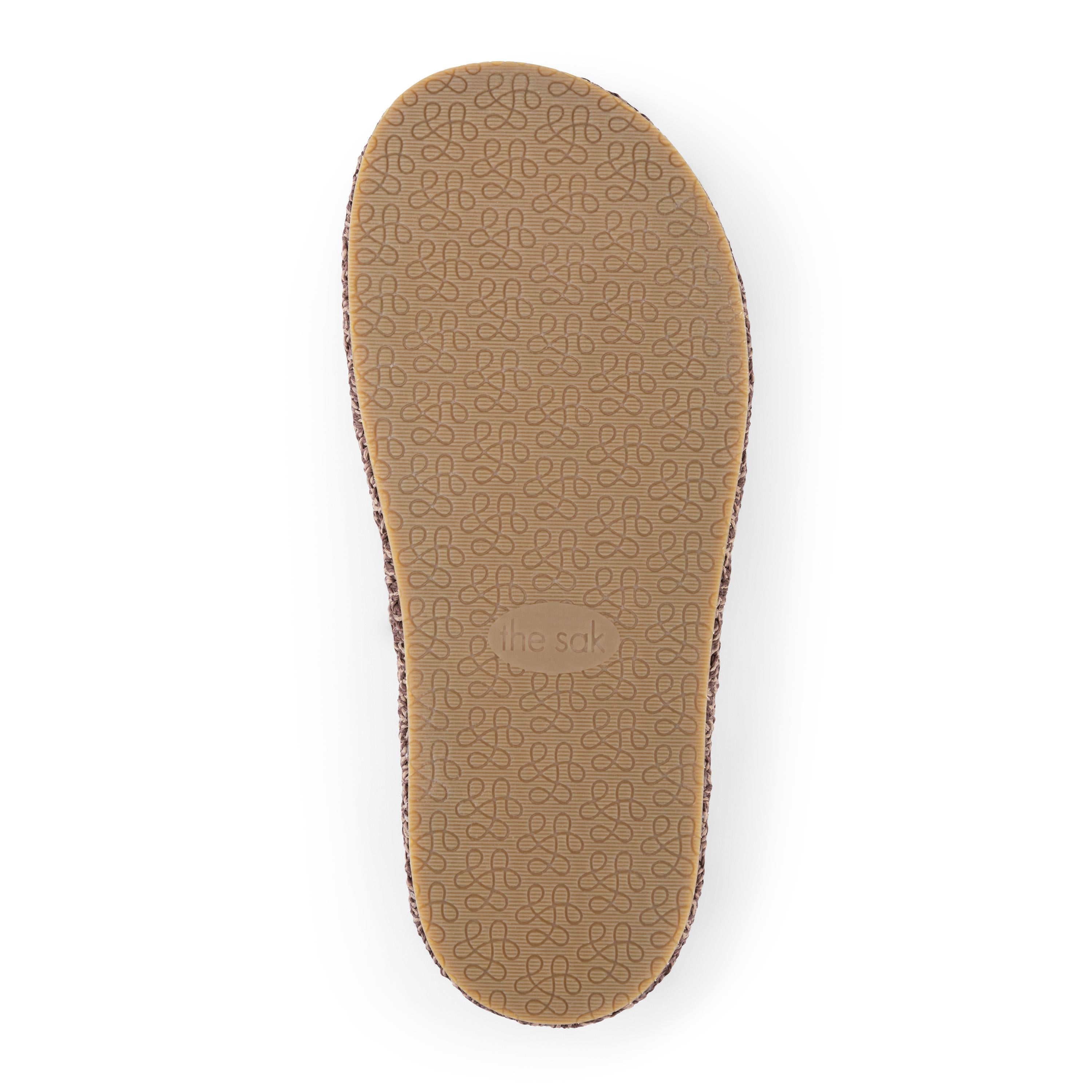 The Sak Bryn Platform Clog - Hand Crochet - Nutmeg Static Ripple