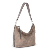 The Sak Juniper Small Hobo - Leather - Mushroom Suede Sand Suede Woven