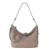 The Sak Juniper Small Hobo - Leather - Mushroom Suede Sand Suede Woven