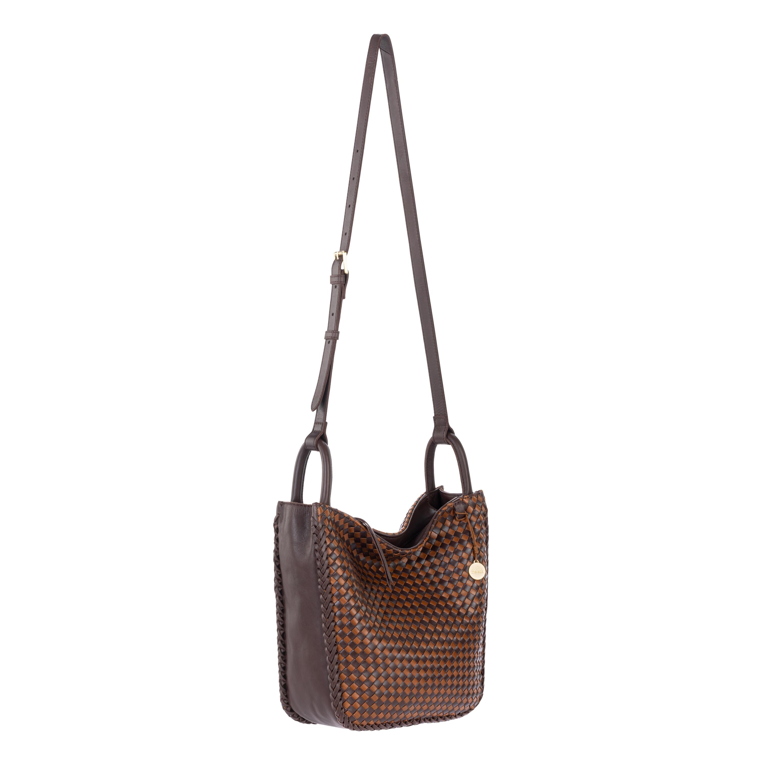 The Sak Los Feliz Crossbody - Leather - Mahogany Cognac Woven