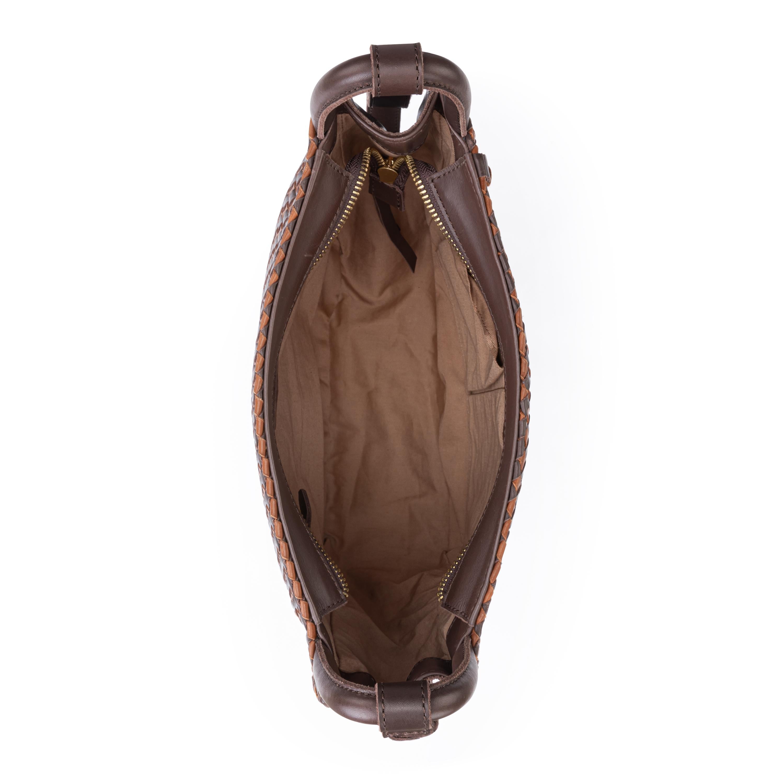 The Sak Los Feliz Crossbody - Leather - Mahogany Cognac Woven