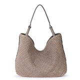 The Sak Los Feliz Large Tote - Leather - Mushroom Suede Sand Suede Woven