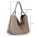 The Sak Los Feliz Large Tote - Leather - Mushroom Suede Sand Suede Woven