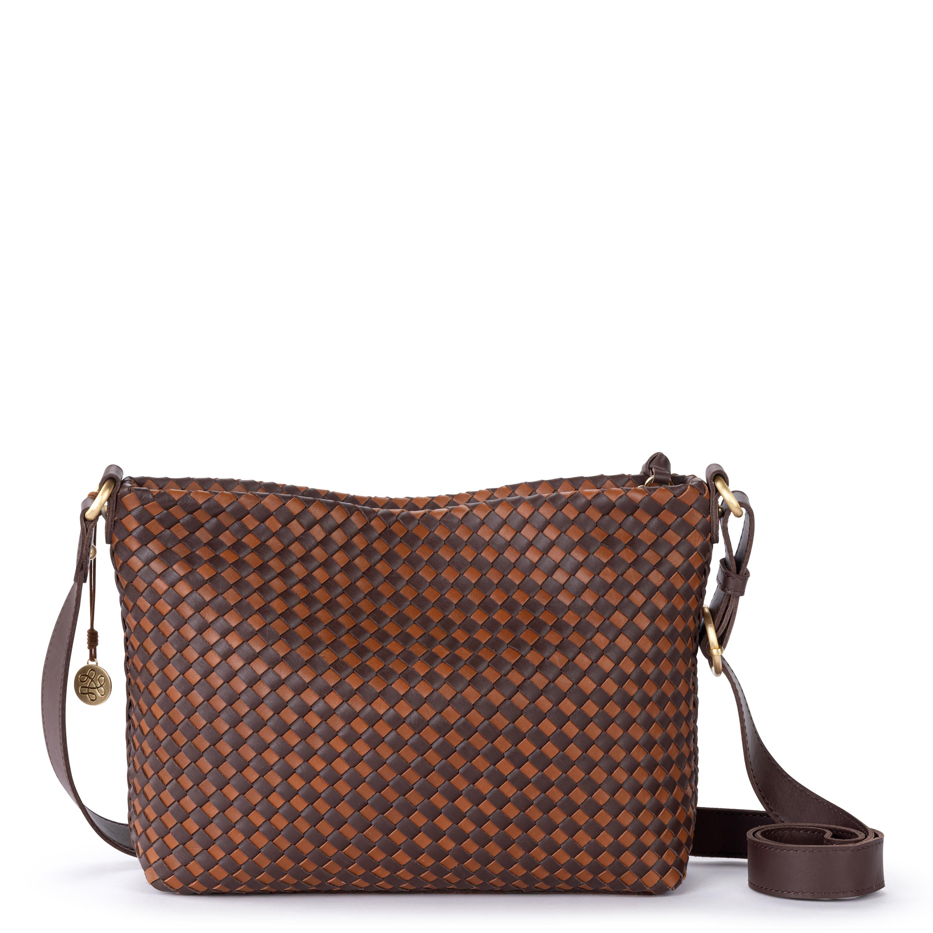 The Sak Melrose Crossbody - Leather - Mahogany Cognac Woven