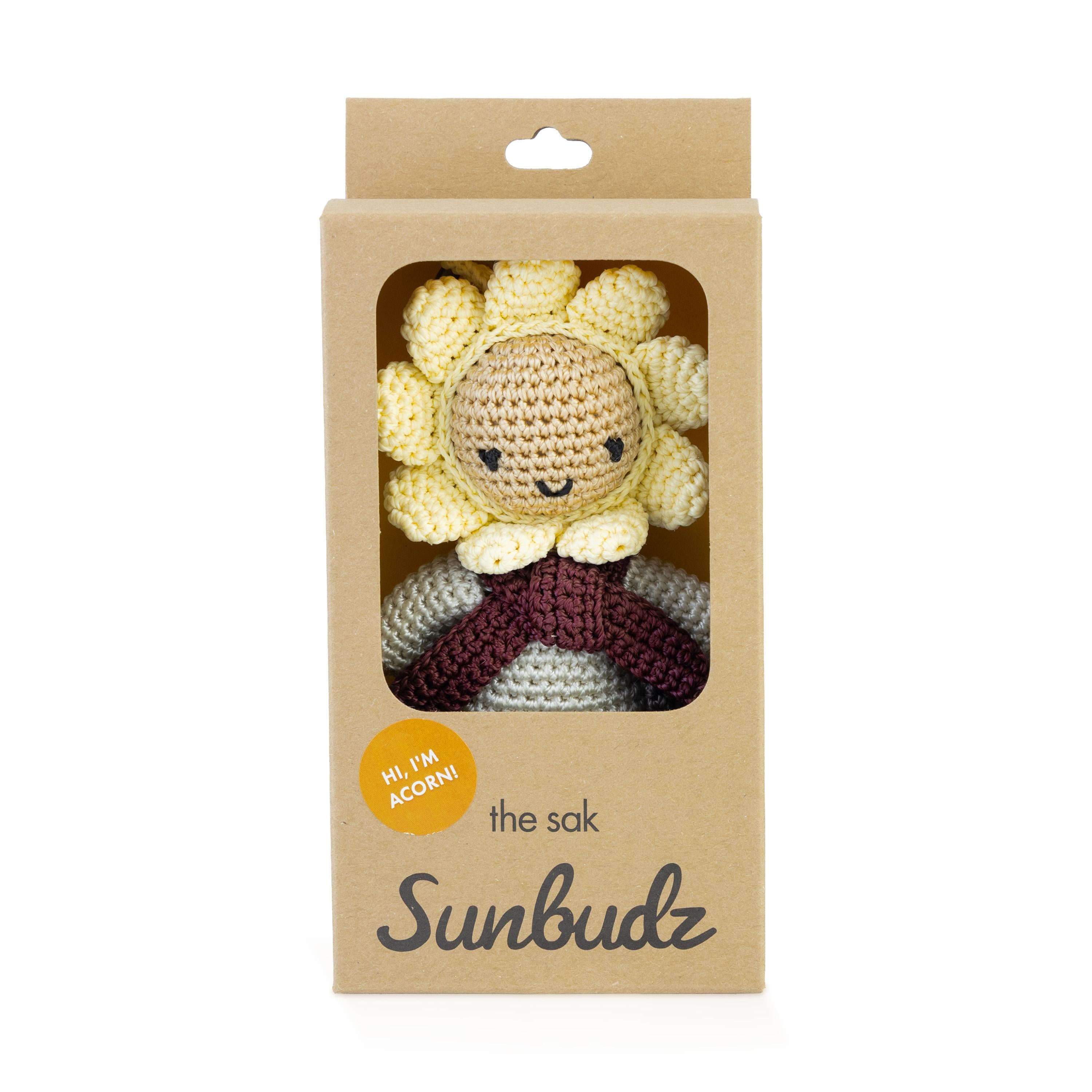 The Sak Sunbudz Sunflower Dangle - Hand Crochet - Acorn