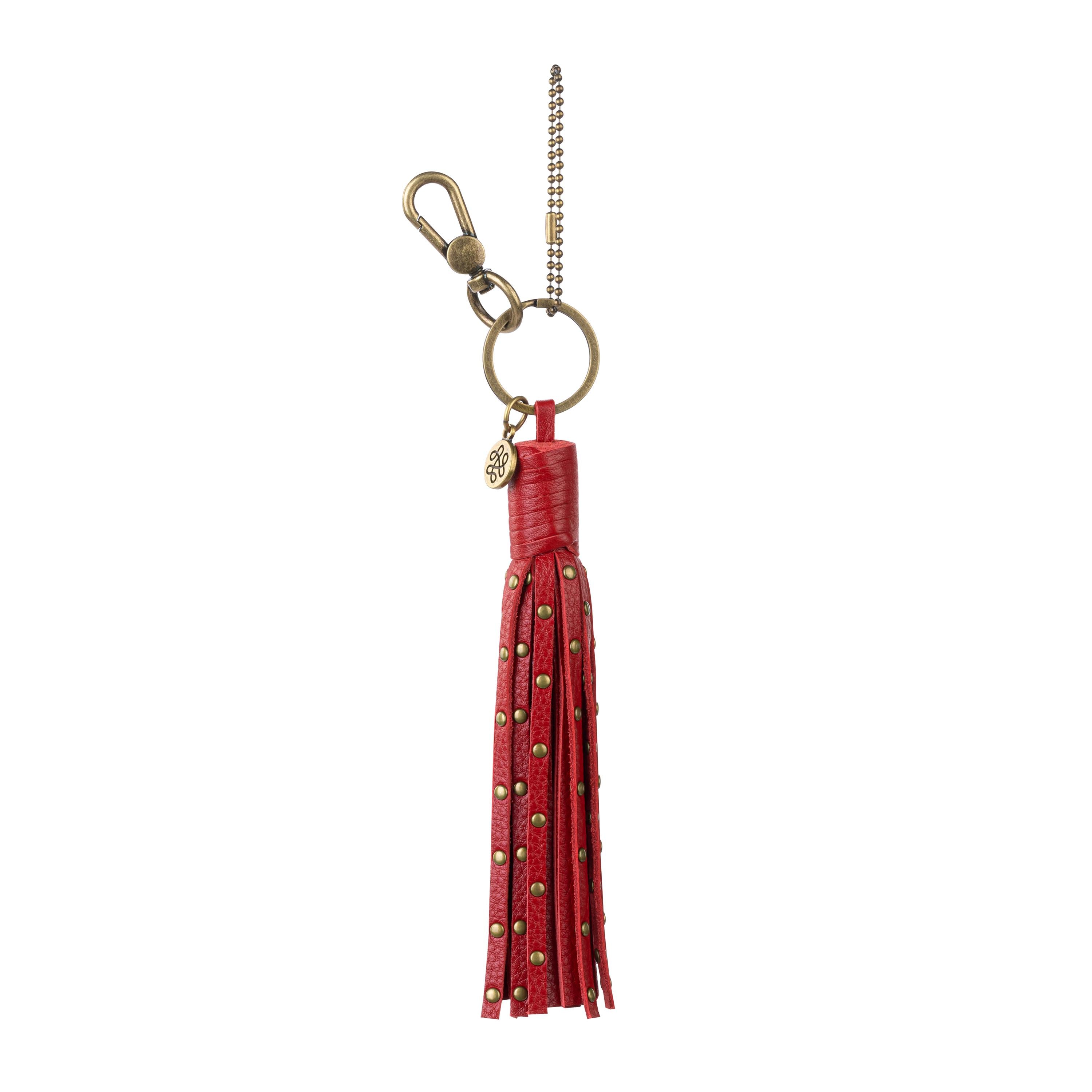The Sak Birch Tassel Dangle - Leather - Scarlet Stud