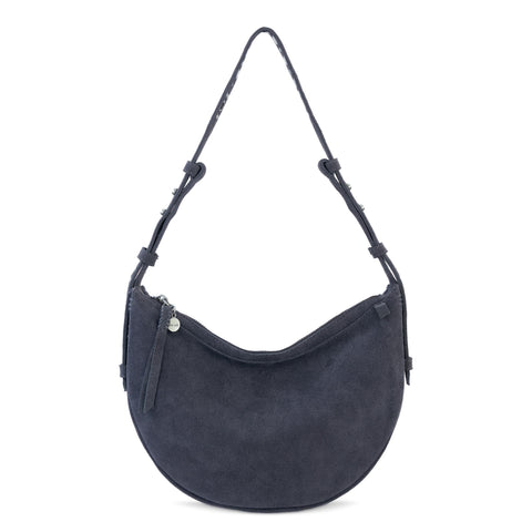 The Sak Tess Shoulder Bag - Leather - Storm Grey Suede Belt