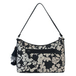 Sakroots Banyan Hobo - Canvas - Black and White Shadow Floral