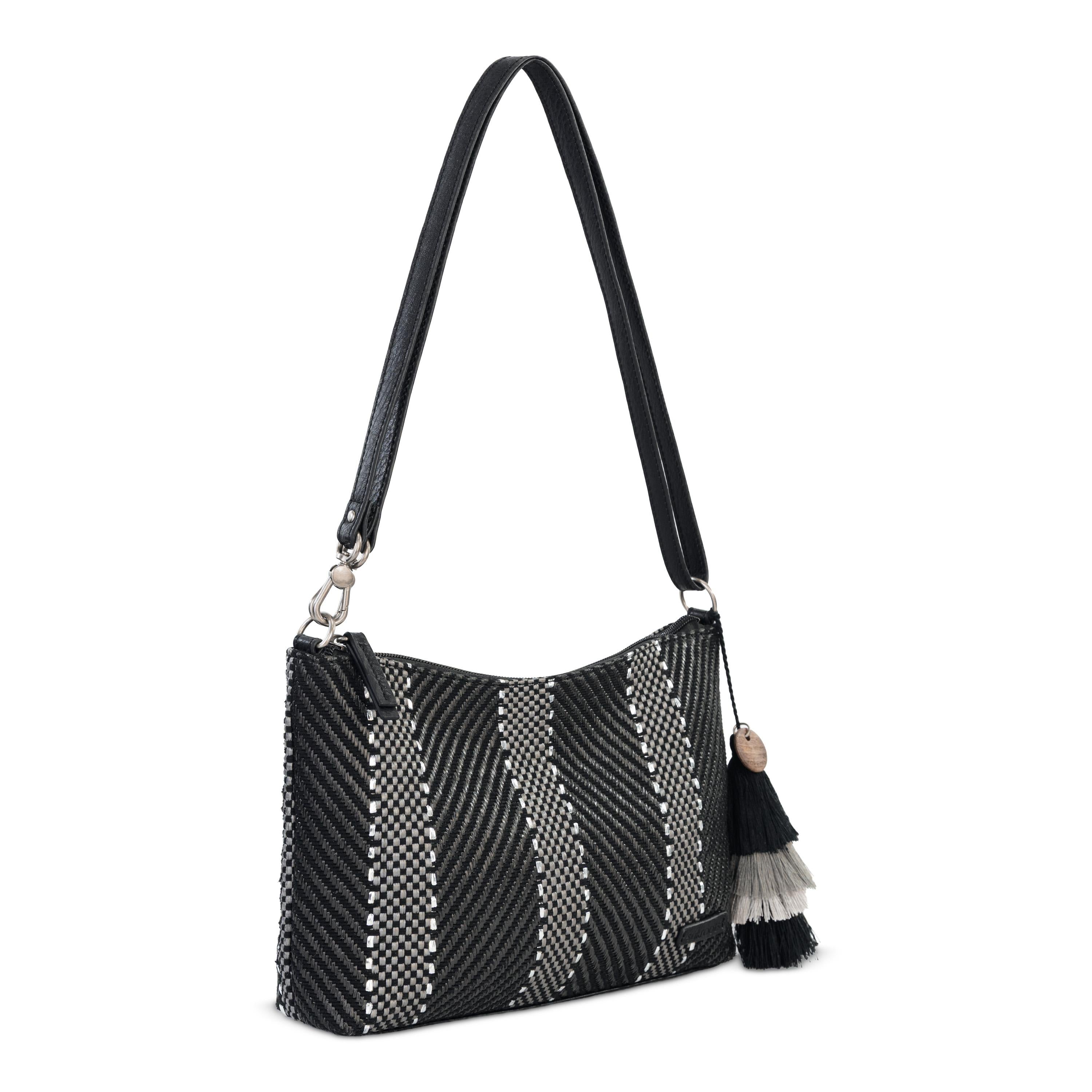 Sakroots Lumi Crossbody - Straw - Black Metallic Woven