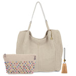 The Sak Los Feliz Large Tote 3 Piece Set - Hand Crochet - Ecru