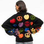 The Sak Haven Oversized Cardigan - Hand Crochet - Black Peace And Love