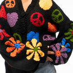 The Sak Haven Oversized Cardigan - Hand Crochet - Black Peace And Love