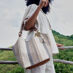Sakroots Roma Shopper - Straw - Tobacco Batik Woven
