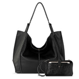 The Sak Los Feliz Large Tote and Iris Smartphone Wallet Bundle - Leather - Black