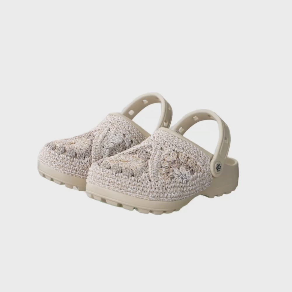 The Sak Bolo Eva Clog - Hand Crochet - Sand Patch