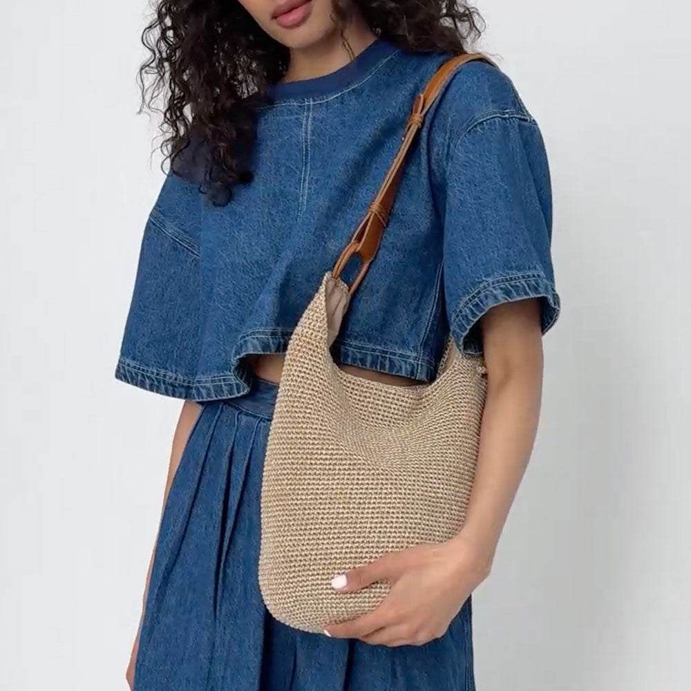 The Sak Los Feliz 120 Hobo - Hand Crochet - Bamboo Static