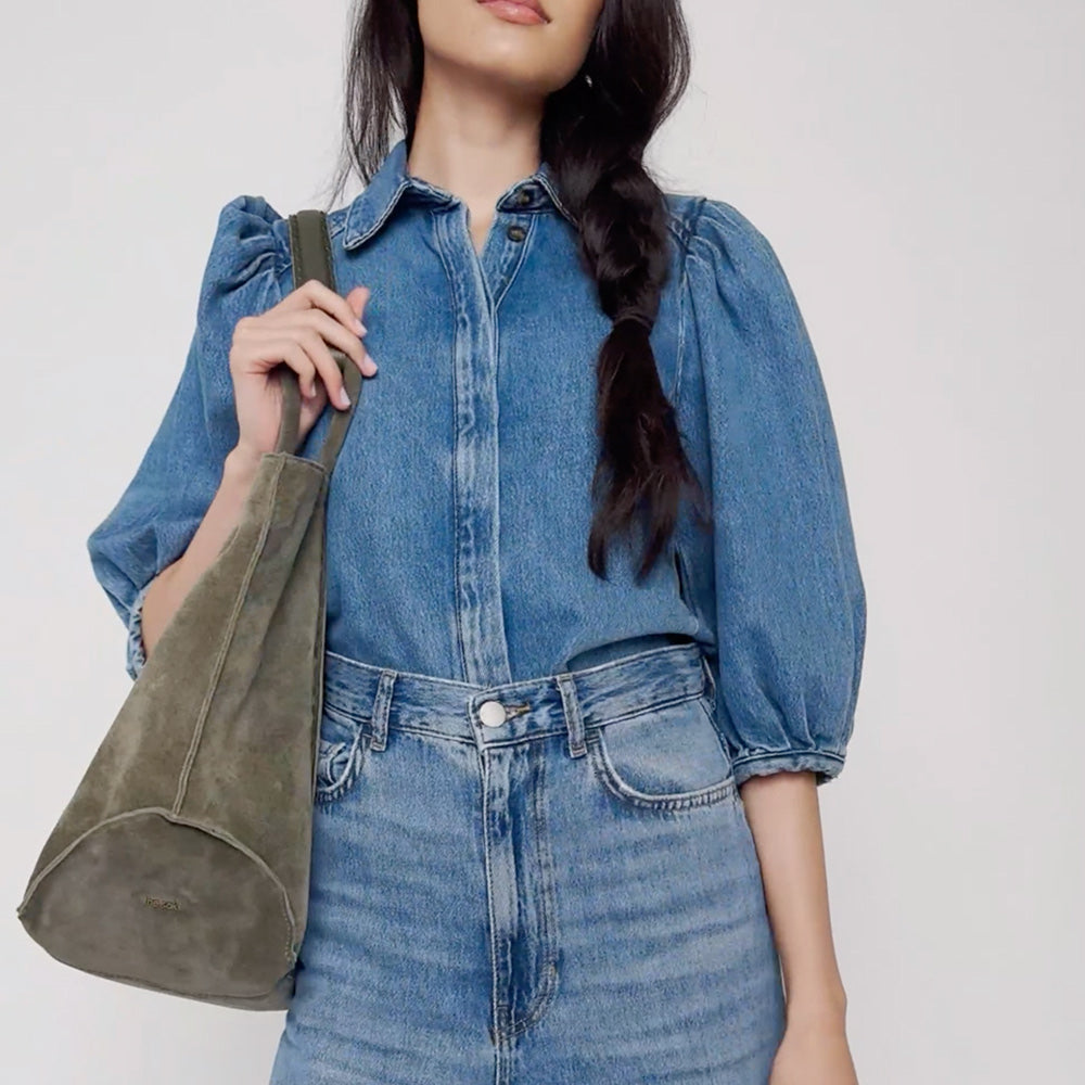 The Sak Los Feliz Large Tote - Leather - Moss Suede